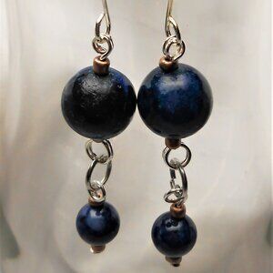 No94 Handmade earrings with polished stones